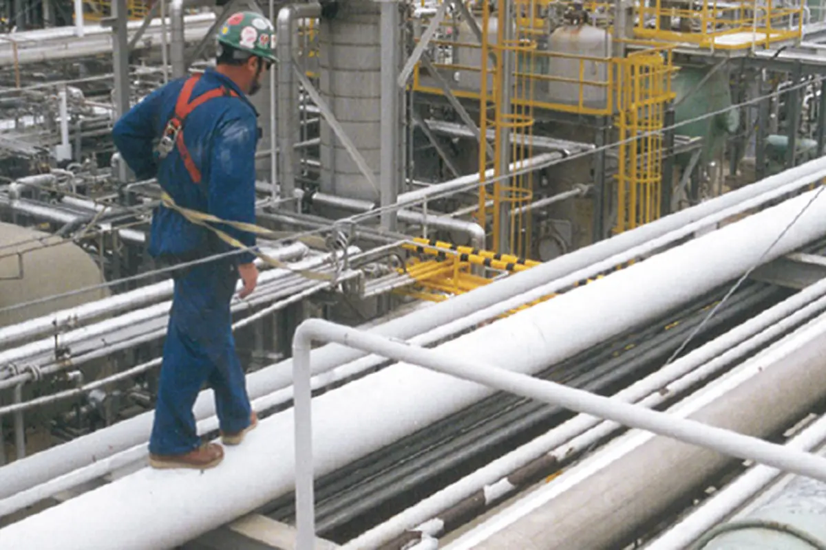 Application case of horizontal lifeline in factory pipe gallery