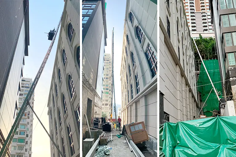 Application case of 3S LIFT Ladder Hoist in building roof PV in Hong Kong